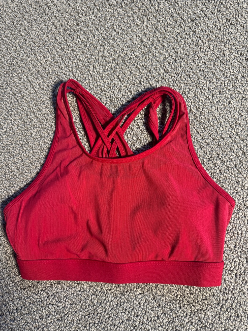 Fabletics Women's Red Strappy Sports Bra